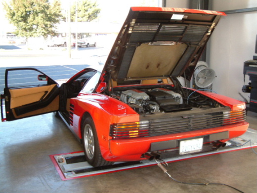 Testarossa emissions testing