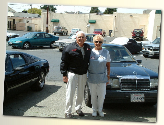 Richard and Sally Ruddy's 1989 Mercedes 300E. We bored the cylinders and rebuilt the engine for more power. Mr. and Mrs. Ruddy are now dragging with hot rods!