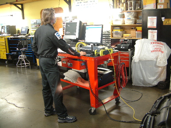 Mike diagnosing a BMW with the ICOM System.